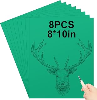 Yeaqee 8 Pcs 8 x 10 Inch Linoleum Blocks for Printmaking, Green