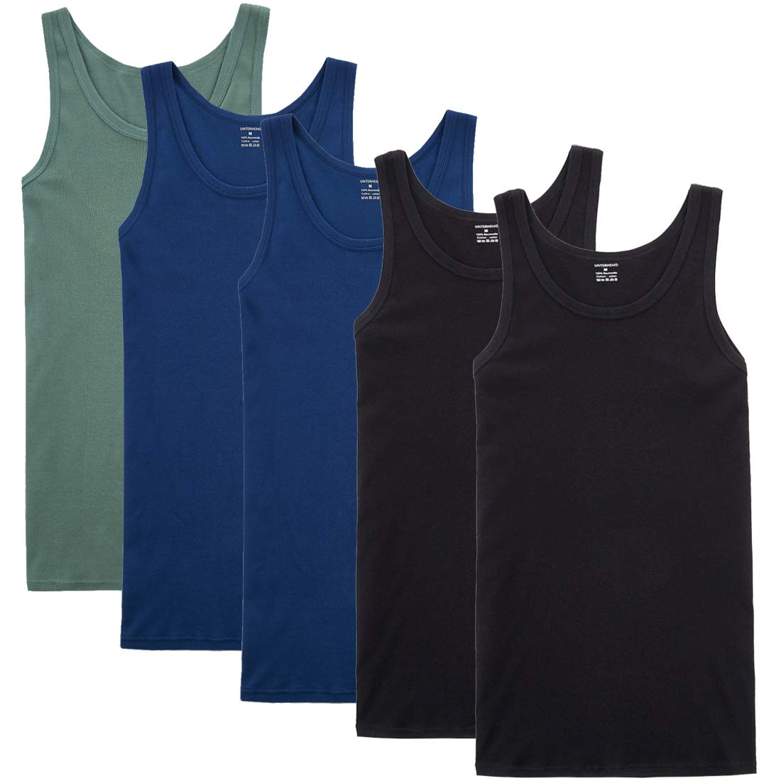 NUOZA Pack of 3/5 Men's Tank Tops, Many Colours, 100% High-Quality Cotton, Non-S