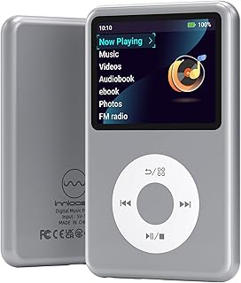 64Gb Mp3 Player with Bluetooth Y1 Portable Music Digital Players Supports Playlist Audiobook Video Nice Gadget for Kids Silver