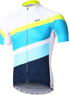 ARSUXEO Men's Cycling Shirts Shiny MTB Jersey Breathable Short Sleeve Bike Shirt ZY84