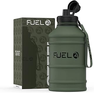 Fuel24 Stainless Steel Jug - 1.3 or 2.2 Litre Water Bottle - Extra Strong, BPA Free, Leak Proof - Large Gym Sports Bottle, 1.3L, 2.2L, Metal Bottle - Colour Options