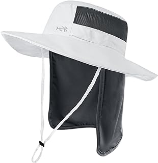 Bassdash UPF 50+ Sun Fishing Hat Water Resistant with Detachable Neck Flap Big Size
