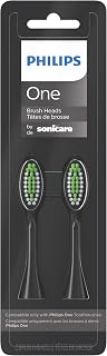 Philips Sonicare One Genuine Replacement Brush Heads, 2-Pack, Black | Black, 6 Month Supply, BH1022/06