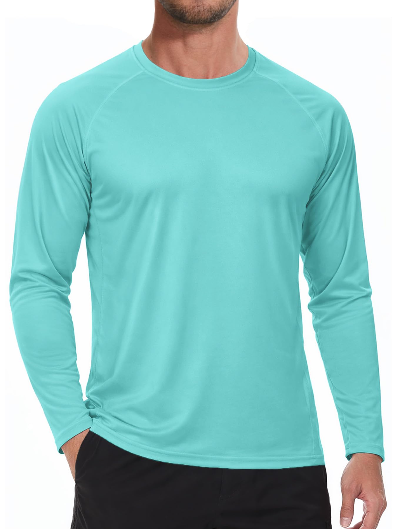 NEYOUQE Men's Rash Guard Sun Protection Shirts UPF 50+ Long Sleeve Quick Dry T-S