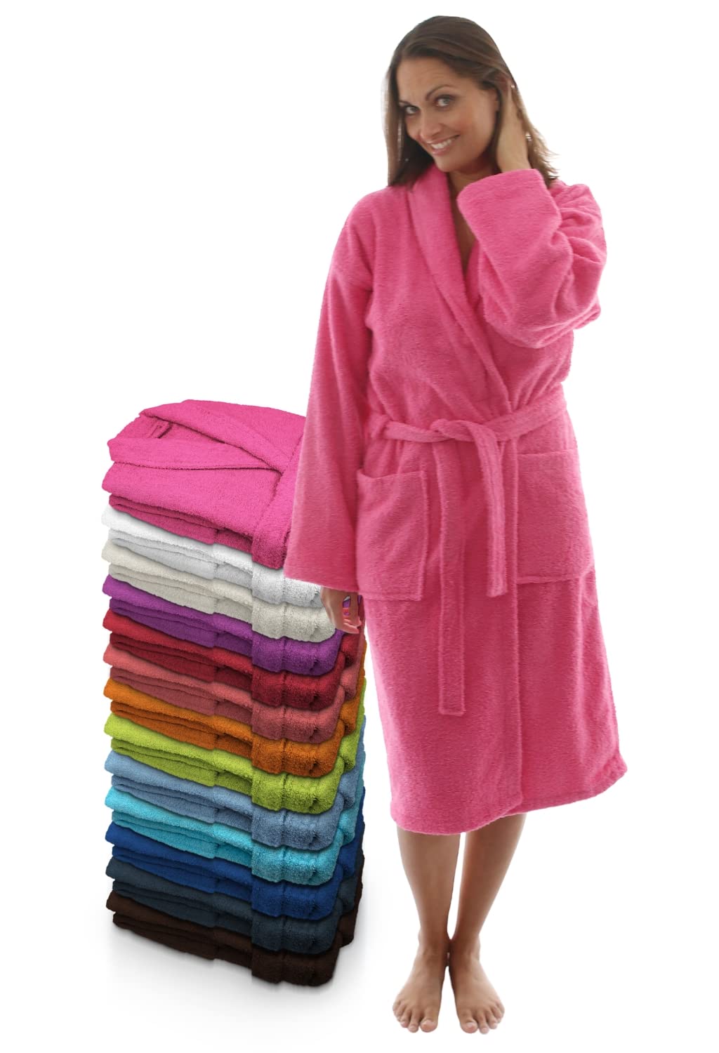 LEBENGOOD Bathrobe for Men, Unisex, Terry Towelling, 100% Cotton, Soft Dressing 