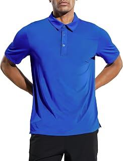 MIER Mens Golf Polo Shirt Short Sleeve Sun Protection Outdoor Sports Quick Dry
