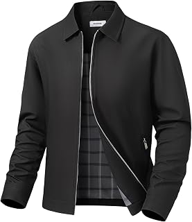 Men's Collar Zipper Pocket Coat Golf Jacket