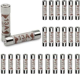 Innfeeltech 240 Volt 6.3 * 25mm BS1362 Ceramic Tube Fuse, 13A 25 pcs