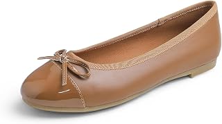 FEVERSOLE Women's Bow Tie Fashion Dress Slip On Shoes Round Toe Ballet Flat