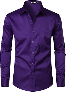 ZEROYAA Mens Urban Casual Business Slim Fit Dress Shirt