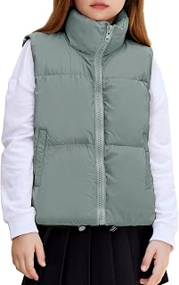 Arshiner Girls Puffer Vest Lightweight Winter Zipper Outwear