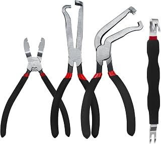 JEUCLEL 4PCS Electrical Disconnect Pliers, Electrical Connector Separator | Auto Pliers, Hose Clam, Terminal Removal, Fuel Line Disconnect, Diagonal Cutting Pliers, ‌Electrical Plug Pliers‌ Tool‌ Kit