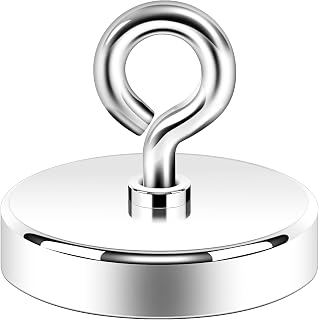Neosmuk Fishing Magnet, 300 lb+ Pull Strong CNC Machined Metal Base with High Powered Magnets, 2” Large Magnet for Remover, Super Strength Magnets with Handle for Lifting and Pick up