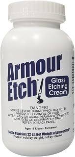 Armour Etch Glass Etching Cream, Create Designs on Glass Surfaces, 22 oz | Works with stencils to etch detailed designs on windows, mirrors and glassware for custom gifts and home décor projects