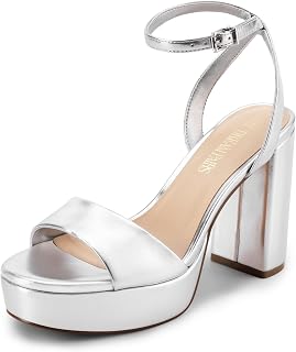 DREAM PAIRS Platform High Heels for Women Chunky Round Ankle Strap Elegant Heels Sandals for Party Prom Wedding