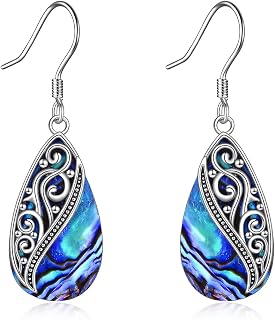 POPLYKE Sterling Silver Celtic Moonstone Filigree Drop Earrings