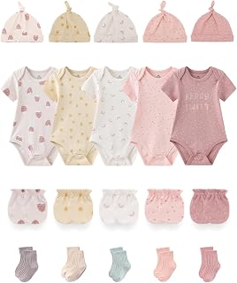 Baby Short Sleeve Bodysuits and Accessories Set Cotton Baby Clothes