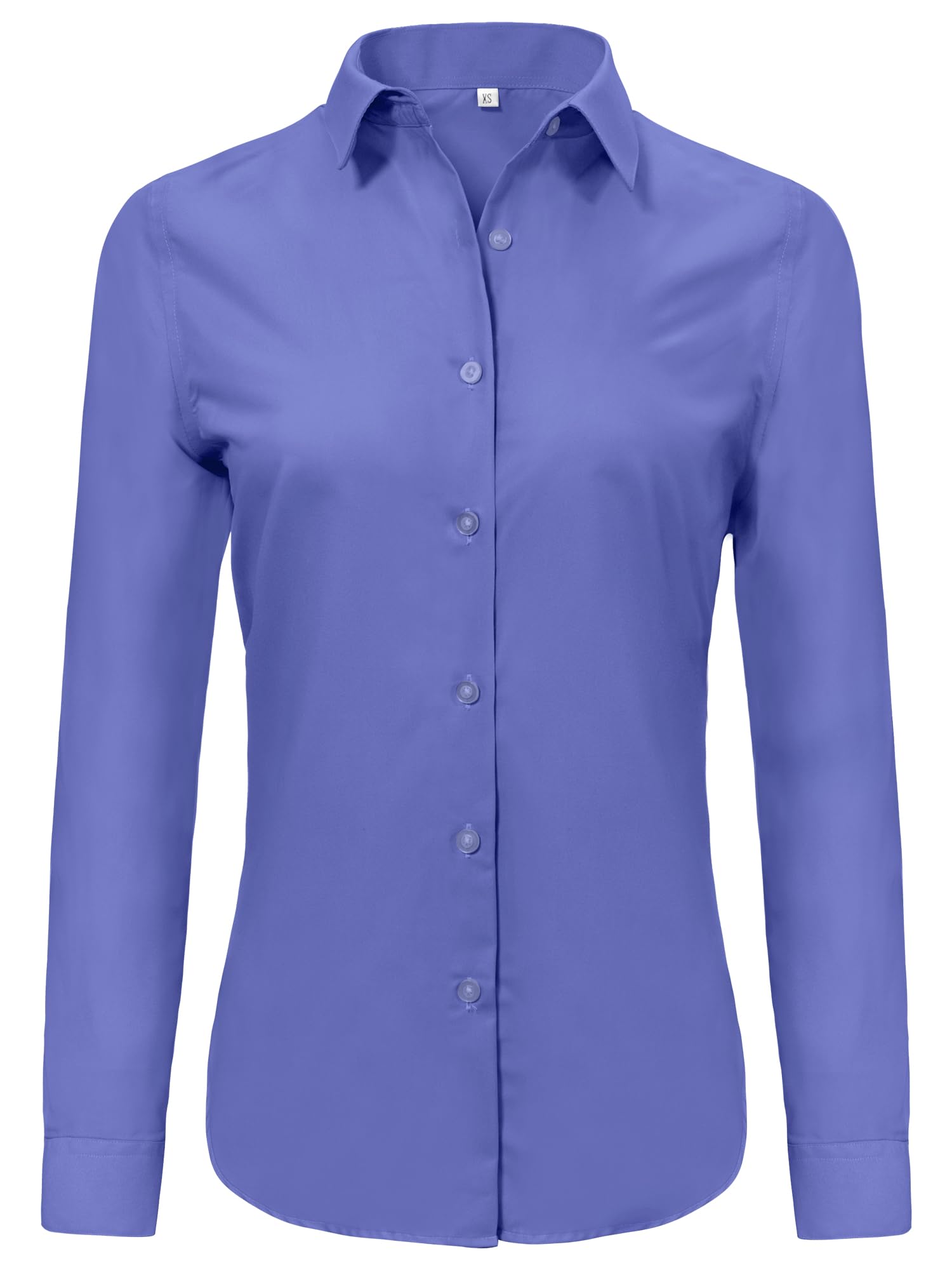 Ruisin Super Soft Wrinkle Free Button Down Shirt Women Solid Long Sleeve Striped