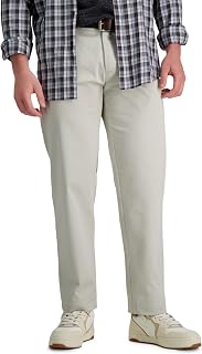 Haggar Men's Life Khaki Comfort Flat Front Straight & Slim Fit Chino Pant Khakis