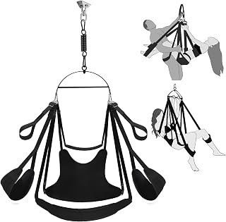 Adult Sex Swings，Adjustable Position Sex Swing,Comfortable Sex Chair | 360° Spinning Adult Toy Features Extra-Wide Cushions,BDSM Set Adjustable Bondage Straps for Couples Lovers and Adult Games,