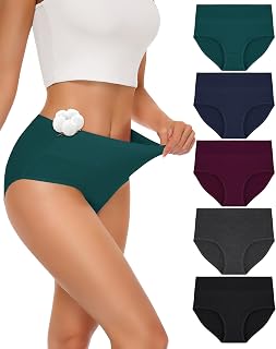 SIMIYA Cotton Underwear Women, High Waisted Knickers for Women Multipack