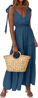 PRETTYGARDEN Tie Straps Summer Maxi Dress 2025 Modern Women