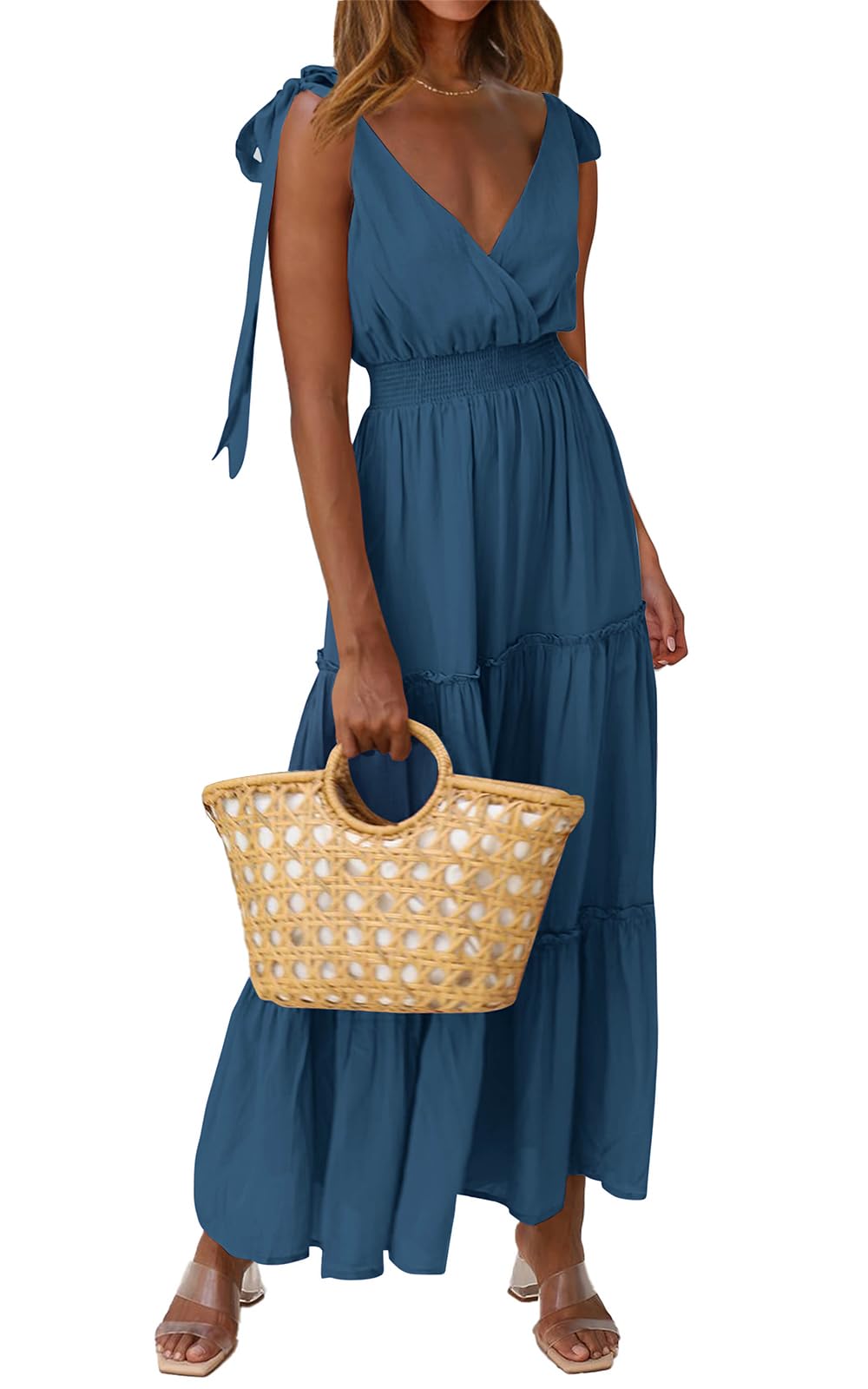 PRETTYGARDEN Tie Straps Summer Maxi Dress 2025 Modern Women