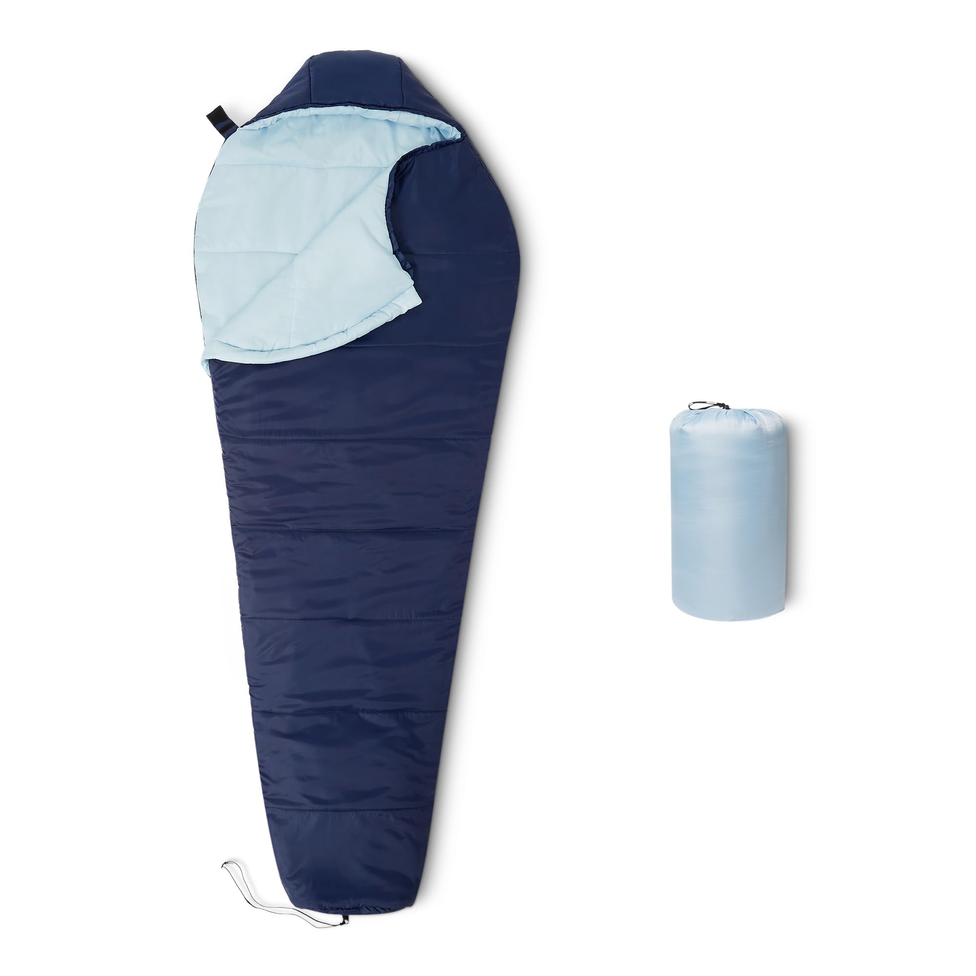 Amazon Basics Sleeping Bags for Adults, Camping Essentials, 3 Season Warm & Cool