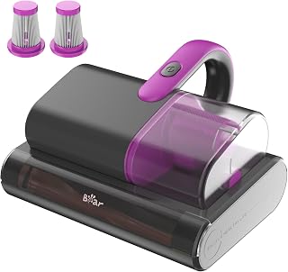 Bear Mite Vacuum Cleaner for Mattresses, 15 kpa Suction 35000 RPM, Mite Vacuum Cleaner with UV-C Light, Fights Bed Bugs, Removes 99.9% of Bacteria, Allergens, 4 m Cable