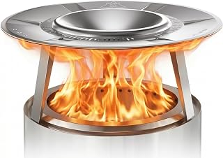 YEFU Fire Pit Heat Deflector for Solo Stove Bonfire 19.5" | Portable 304 Stainless Steel Heat Diffuser for Firepit Captures and Redirects Warmth, Detachable Burner Cover Accessories