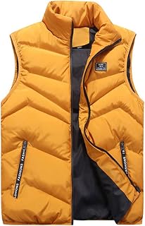 Generisch Men's Outdoor Warm Vest with Zip Pockets Down M-5XL