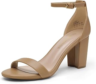 DREAM PAIRS Women's Summer Comfortable Low Heel Open Toe Adjustable Strap Sandals