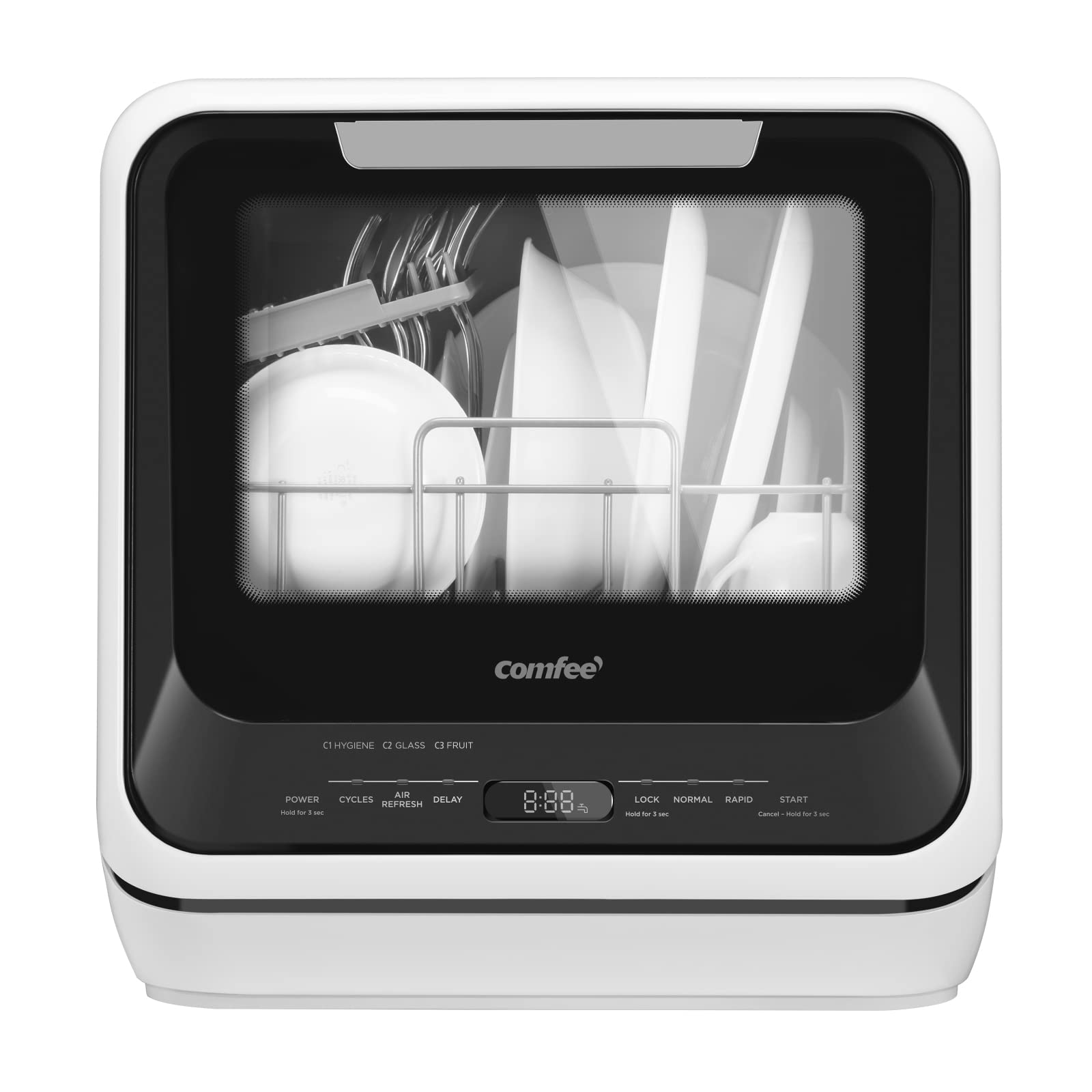 COMFEE' Portable Mini Dishwasher Countertop with 1.32Gal Built-in Water Tank for