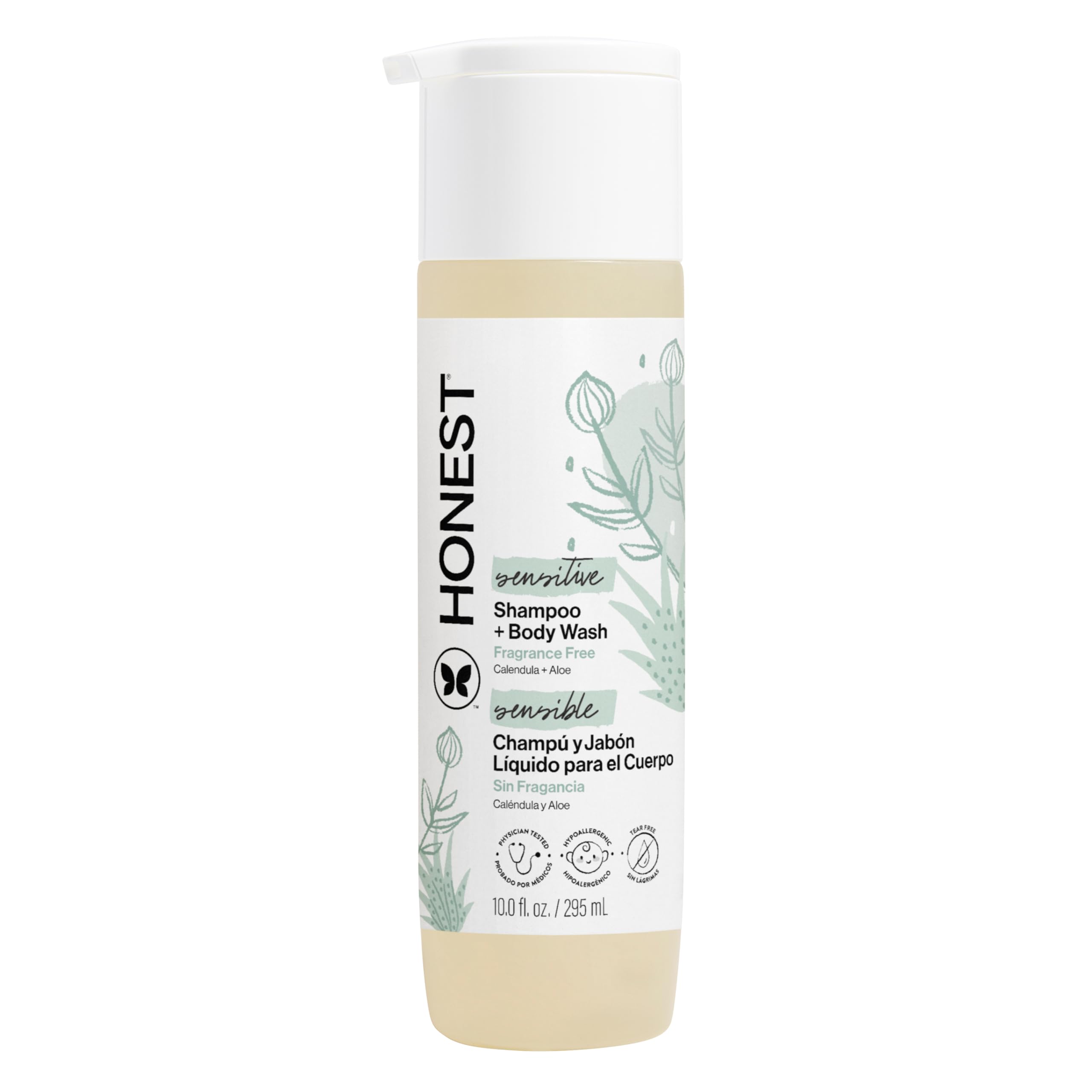 The Honest Company Shampoo &amp; Body Wash, Tear-Free, Fragrance-Free, 10 fl oz 