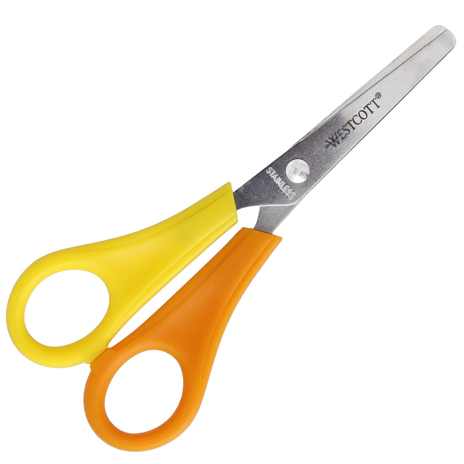 Westcott Children's Scissors, Yellow, Left-Handed | Scissors with Integrated 5 c