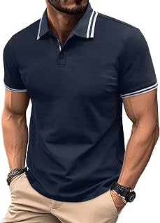 Casual Polo Shirts for Men Summer Short Sleeve Classic Fit Polo T Shirts Comfy Golf Polo Shirts