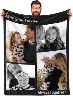 Personalized Photo Blanket Teen Girls Boys Halloween Throw Blankets Gifts,Soft Throw for Couch–Cozy Home Décor for Living Room & Bedroom,Mom Dad Couples Family Christmas Birthday Gift