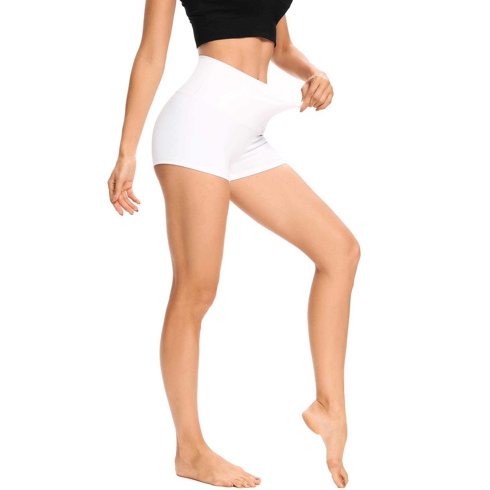 LXNMGO Women's 2"/7" High Waist Yoga Shorts Tummy Control Workout Running Biker 