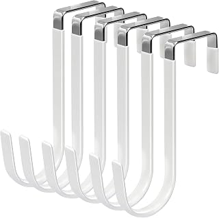 Door Hook, 6 Pack with Rubber Hook Prevent Scratches, Sturdy Organizer for Living Room, Bathroom, Bedroom, Kitchen, Hanging Clothes, Towels, Hats, Coats
