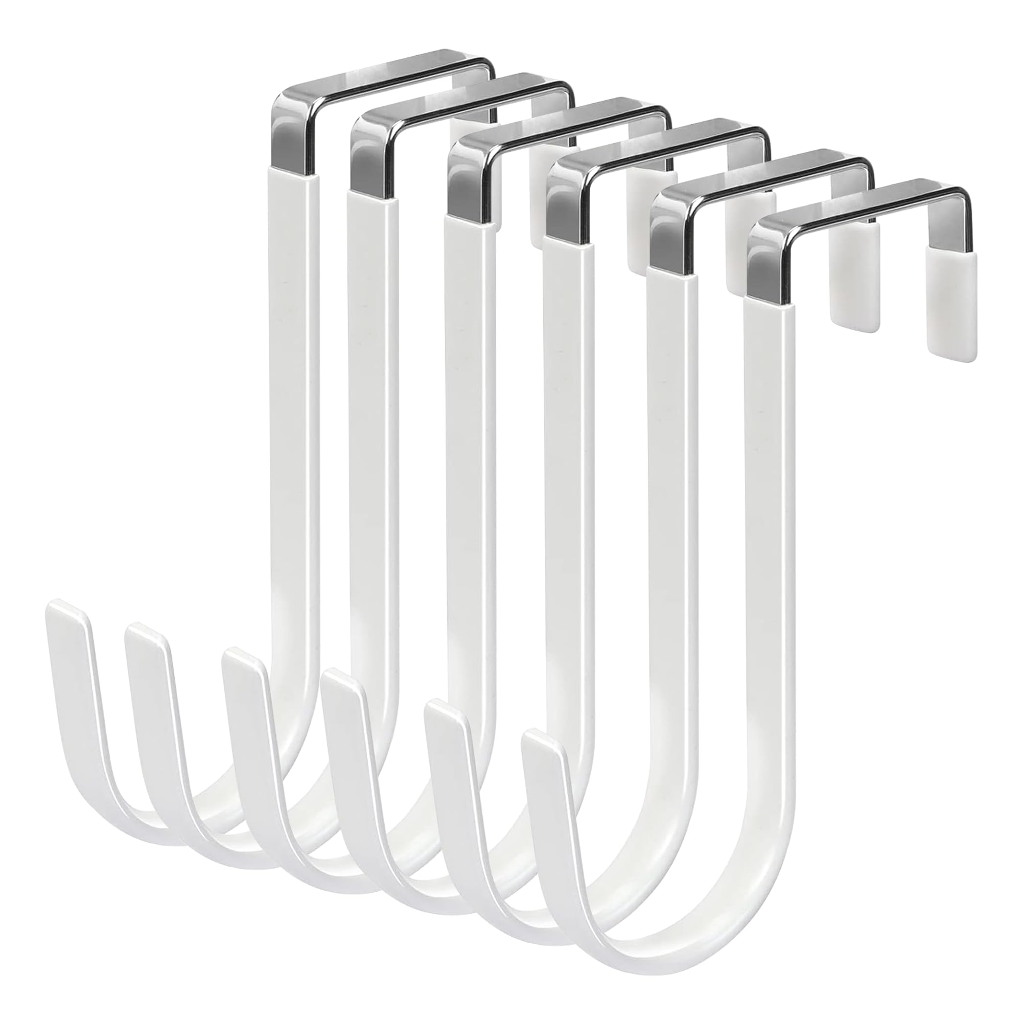 Door Hook, 6 Pack with Rubber Hook Prevent Scratches, Sturdy Organizer for Livin