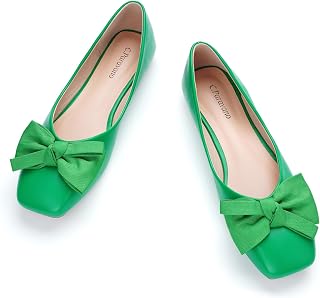 C.Paravano Flats for Women | Ballet Flats | Square Toe | Dressy Casual Shoe