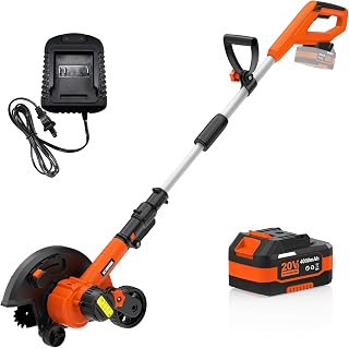 ECOWORK Cordless Lawn Edger 20V with 4.0Ah Battery & Charger for Lawn Edge | 2-in-1 Lawn Edger & Trencher with 9" Metal Blade, 3500 RPM Motor, Adjustable Cutting Height & Guide, Lightweight Power Edger
