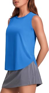 PINSPARK Workout Tank Tops Woman UPF 50+ Side Slits Athletic Yoga Shirts