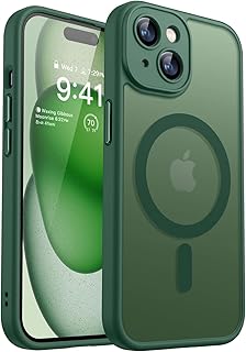 CANSHN Coque Magnétique pour iPhone 15,Vert Foncé