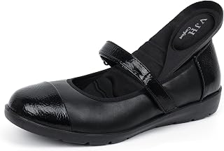 VJH confort Women’s Mary Jane Flats Comfortable Round Toe Arch Support Walking Shoes