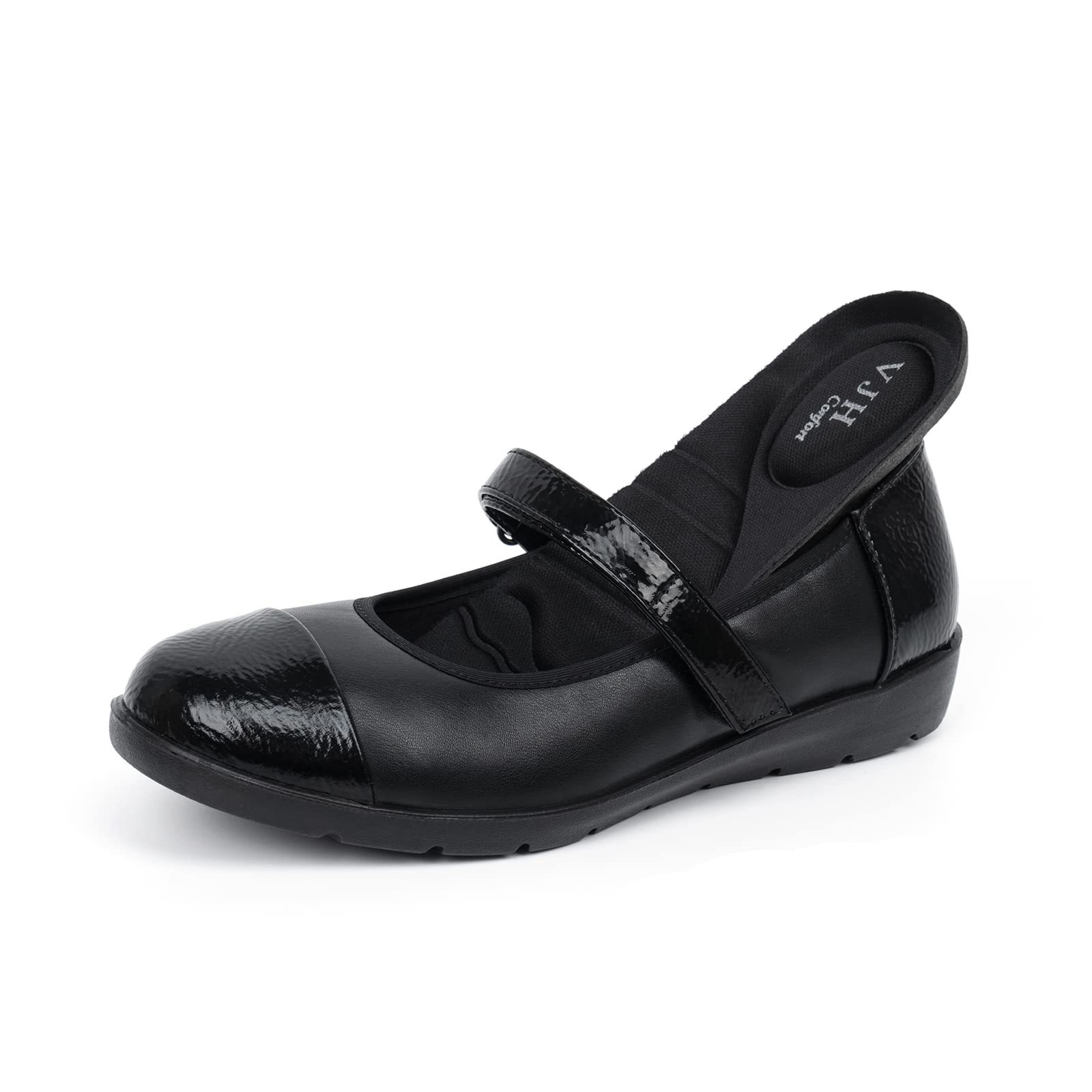 VJH confort Women’s Mary Jane Flats Comfortable Round Toe Arch Support Walking S