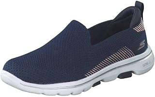 Skechers Go Walk 5 Prized Women’s Trainers, Black/Pink, medium.