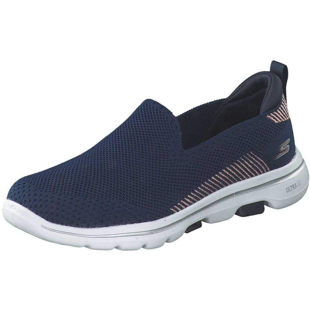 Skechers Go Walk 5 Prized Women’s Trainers, Black/Pink, medium.