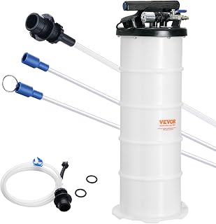VEVOR 6.5L Pneumatic/Manual Oil Extractor Pump, Fluid Extractor Pump | Fluid Change Tool for Automotive Fluids Vacuum Evacuation, Oil Change, with Dipstick and Suction Hose, All-in-One Kit, White