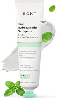 Boka Toothpaste - Nano Hydroxyapatite Toothpaste, Fluoride Free Toothpaste | Appropriate for Sensitive Teeth - Adult Oral Care - Ela Mint - 4 Oz, 1PK